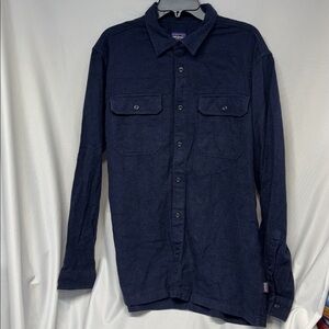 PATAGONIA  FJORD LOFT Organic cotton long speeve full button up collard SHIRT L